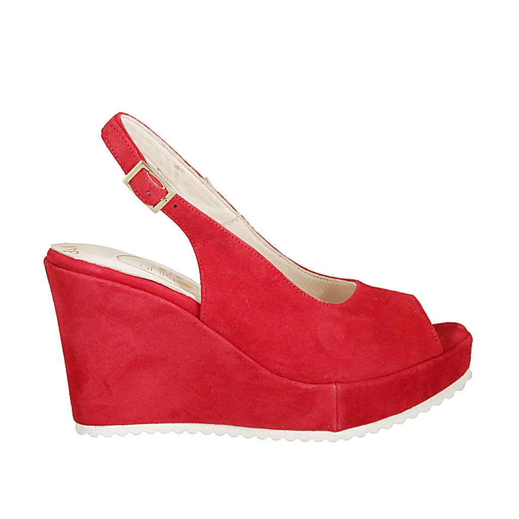 Sandalias Cuña Rojas Mujer | Shop www.jardimartimoniz.pt