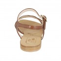Sandale pour femmes avec courroie en cuir de couleur marron talon 1 - Pointures disponibles:  33