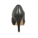 Escarpin à bout ouvert pour femmes avec plateau en cuir noir talon 9 - Pointures disponibles:  32