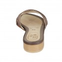Woman's mules in tan-colored leather heel 2 - Available sizes:  42