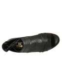 Offener Damenschnürschuh aus schwarzem Leder mit Absatz 1 - Verfügbare Größen:  33, 34, 42, 43, 44