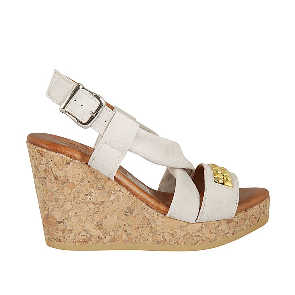 Sandale pour femmes en daim beige clair avec accessoire ...