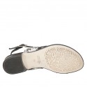 Sandale entredoigt pour femmes en cuir noir et imprimé talon 2 - Pointures disponibles:  42