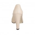 Woman's open toe pump with platform in powder nude leather heel 11 - Available sizes:  34