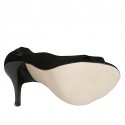 Woman's open toe pump with platform in black suede heel 11 - Available sizes:  32, 42
