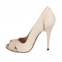 Woman's open toe pump with platform in nude leather heel 11 - Available sizes:  42