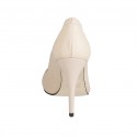 Woman's open toe pump with platform in nude leather heel 11 - Available sizes:  42