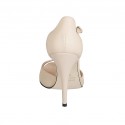 Woman's open shoe with strap and platform in nude leather heel 11 - Available sizes:  42, 47