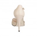 Zapato abierto para mujer con plataforma y cinturon en piel color desnudo tacon 11 - Tallas disponibles:  42, 47