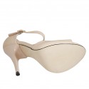 Woman's open shoe with strap and platform in nude leather heel 11 - Available sizes:  42, 47