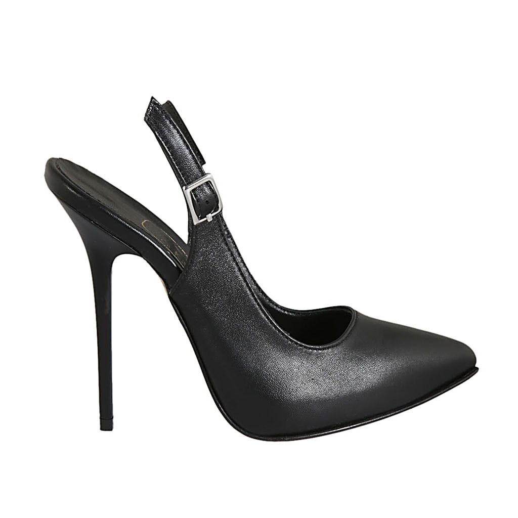 black platform slingback heels