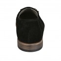 Men's loafer with tassels in black suede - Available sizes:  37, 38, 46, 50