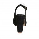 Sandalia para mujer con plataforma en gamuza negra tacon 10 - Tallas disponibles:  42