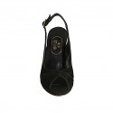 Sandalo da donna con plateau in camoscio nero tacco 10 - Misure disponibili: 42