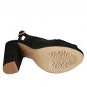 Woman's platform sandal in black suede heel 10 - Available sizes:  42