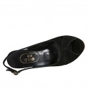 Sandalia para mujer con plataforma en gamuza negra tacon 10 - Tallas disponibles:  42