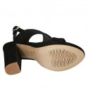 Sandale avec plateforme pour femmes en daim noir talon 10 - Pointures disponibles:  32