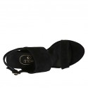 Sandalia con plataforma para mujer en gamuza negra tacon 10 - Tallas disponibles:  32