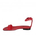 Woman's open shoe with strap in red leather heel 1 - Available sizes:  45