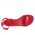 Offener Damenschuh mit Riem aus rotem Leder Absatz 1 - Verfügbare Größen:  33, 34, 42, 43, 44, 45