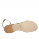 Chaussure ouverte pour femmes avec courroie en cuir lamé platine talon 1 - Pointures disponibles:  33