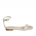 Woman's open shoe with strap in beige leather heel 1 - Available sizes:  42, 43