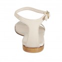 Woman's open shoe with strap in beige leather heel 1 - Available sizes:  42, 43