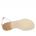 Woman's open shoe with strap in beige leather heel 1 - Available sizes:  42, 43