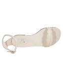 Scarpa aperta da donna con cinturino in pelle beige tacco 1 - Misure disponibili: 33, 34, 42, 43, 44, 45