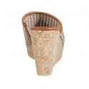 Sabot aperto da donna in pelle intrecciata cuoio, rame, bronzo con plateau e zeppa 9  - Misure disponibili: 32, 33, 34, 42, 43, 44