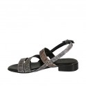 Woman's sandal in printed striped multicolored suede heel 2 - Available sizes:  33