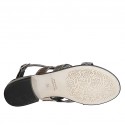Sandale pour femmes en daim imprimé rayé multicouleur talon 2 - Pointures disponibles:  33