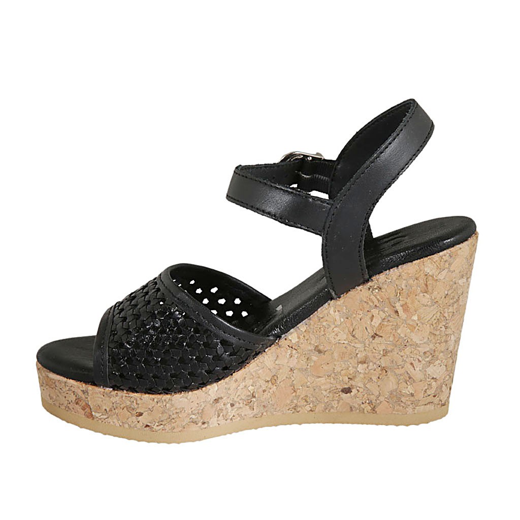 leather wedge heel