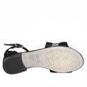 Chaussure ouverte pour femmes avec courroie en daim noir et cuir imprimé gris talon 2 - Pointures disponibles:  33