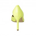 Escarpin pour femmes à côté ouvert en cuir jaune fluorescent talon 8 - Pointures disponibles:  42