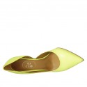 Scarpa aperta al lato da donna in pelle gialla fluorescente tacco 8 - Misure disponibili: 42