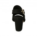Sandale pour femmes avec boucle en daim noir talon 8 - Pointures disponibles:  42