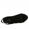 Sandale pour femmes avec boucle en daim noir talon 8 - Pointures disponibles:  32, 33, 42