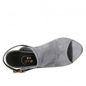 Sandale pour femmes avec boucle en daim bleu gris talon 8 - Pointures disponibles:  33, 42