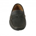 Men's car shoe in blue-colored leather - Available sizes:  46