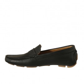Mocassin pour hommes en cuir noir - Pointures disponibles:  37, 47 2
