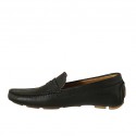 Men's car shoe in black leather - Available sizes:  37, 47