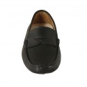 Men's car shoe in black leather - Available sizes:  37, 47