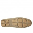 Men's laced car shoe in beige suede - Available sizes:  46