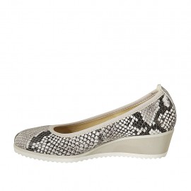 Decolté da donna in pelle stampata multicolore zeppa 4 - Misure disponibili: 42 2