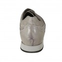 Chaussure à lacets pour hommes avec semelle amovible en cuir et cuir perforé gris - Pointures disponibles:  47