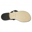 Chanclas de dedo para mujer en piel negra tacon 1 - Tallas disponibles:  42, 43