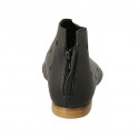 Chaussure ouverte pour femmes en cuir perforé noir avec fermeture éclair talon 1 - Pointures disponibles:  33