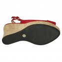 Sandalo da donna in camoscio rosso zeppa 10 - Misure disponibili: 31, 32, 33, 34, 42, 43, 44, 45