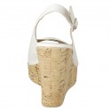 Sandalo da donna in pelle bianca zeppa 10 - Misure disponibili: 42